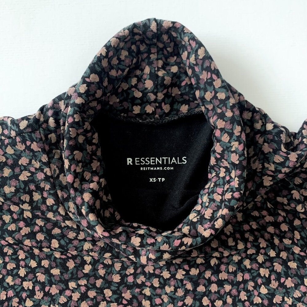 Reitmans Cottagecore Ditsy Floral Dark Fairy Turtle Neck Top Whimsigoth Romantic - Picture 7 of 12